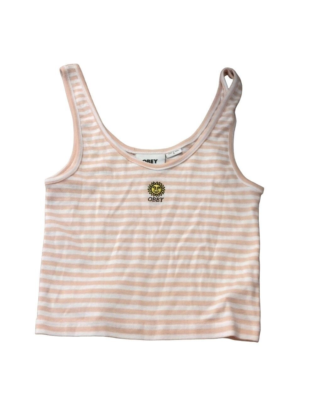 Obey Sunny Stripped Rosa Striped Tank Size Small